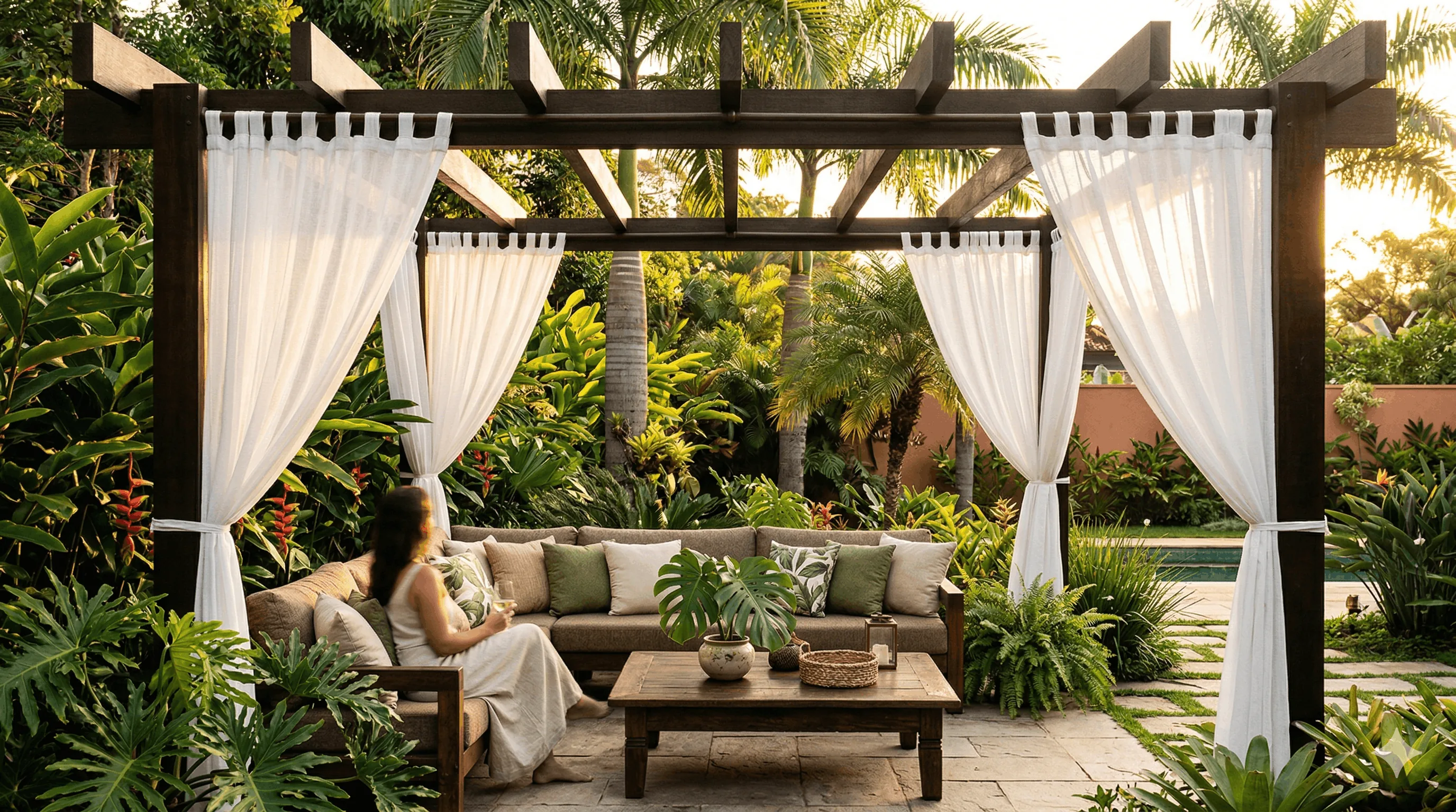 Pérgola Elegante com Cortinas